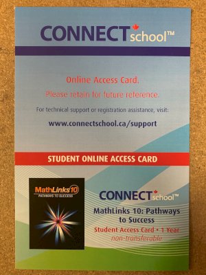 Mathlinks 10: Pathways to Success Connec by 1-Year Student Access