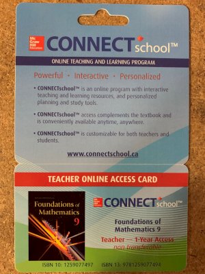 Foundations of Math 9 Teacher Online Acc by Teacher 1 Yr Access