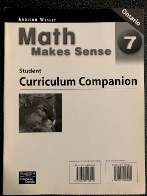 Math Makes Sense 7 Ontario Curriclum Com by Student Curr Companion