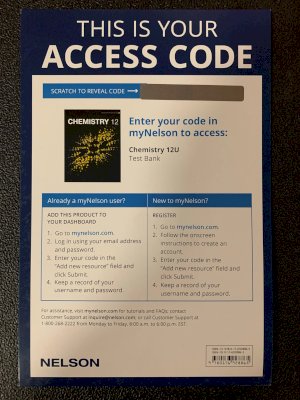 Nelson Chemistry 12 University Prep TB by Test Bank Access Card