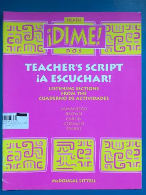 Dime DOS 1997 Audio Script by Teacher's Edition