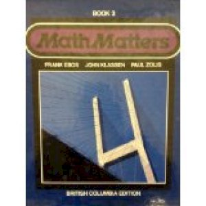 Math Matters Book 3 BC Edition Text by Ebos