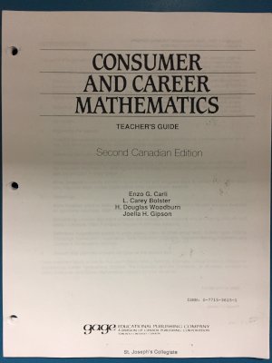 Consumer and Career Math 2/E TG by Teacher's Guide