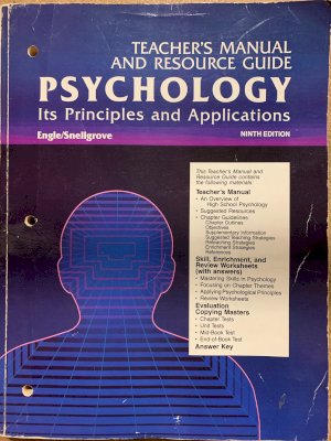 Psychology: Its Prin & Appl 9/E TM & Res by Teacher's Manual