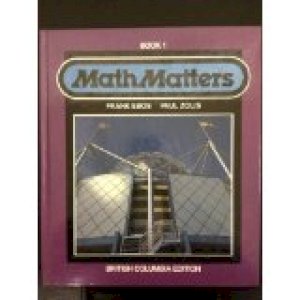 Math Matters Book 1 BC Edition Text by Ebos