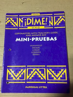 Dime Uno Mini Pruebas Copymasters W/TG by Teacher's Edition