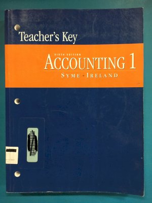 Accounting 1 6/E Workbook Answer Key by Workbook Teacher's Ed