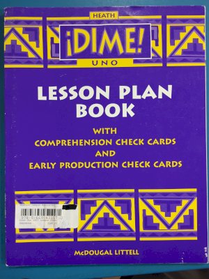 Dime Uno 1997 Lesson Plan Book by Teacher's Edition