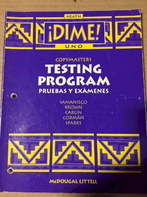 Dime Uno 1997 Testing Copymasters by Teacher's Edition