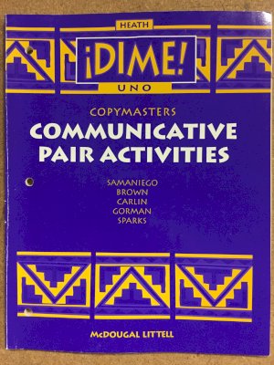 Dime Uno 1997 Commun Pair Activities BLM by Teacher's Edition