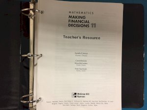 Mathematics: Making Financial Decis 11TR by Teacher's Resource