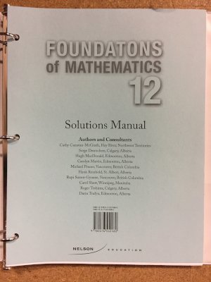 Foundations of Math 12 Solutions Manual by Solutions Manual