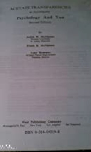 Psychology and You 2/E Acetate Transpare by Mcmahon