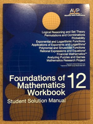 Foundations of Math 12 WRKBK St. Solmanu by Student Solutions Manual