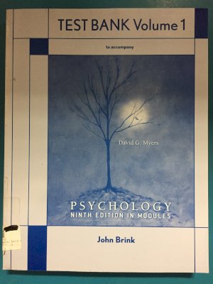 Psychology 9/E in Modules Test Bank Vol1 by Myers, David G, PHD