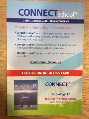 BC Biology 12 Connect TCHR 5 Yr by Teacher 5-Year Access Car