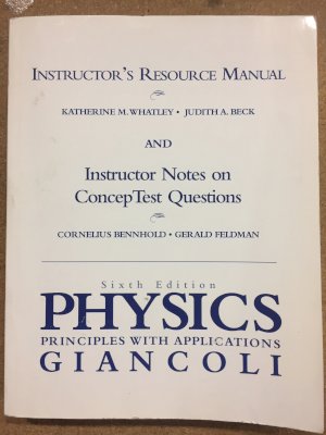 Physics 6/Ed (Giancoli) Irm by Instructor's Manual