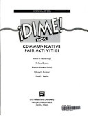 Dime DOS 1997 Commun Pair Activities BLM by Teacher's Edition