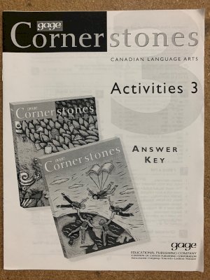 Cornerstones Anthology 3 Activities Ak by Answer Key